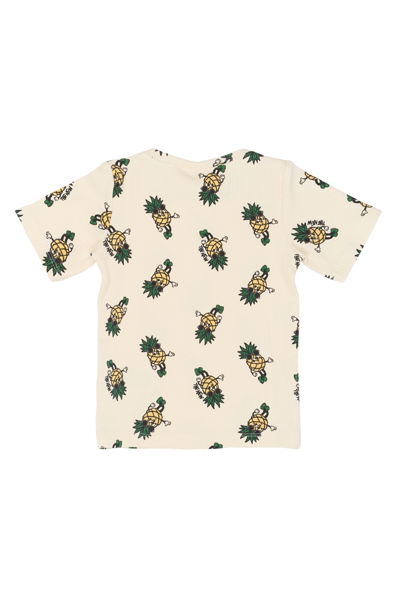 The New Siblings rib t-shirt med ananasprint – kortærmet t-shirt til børn